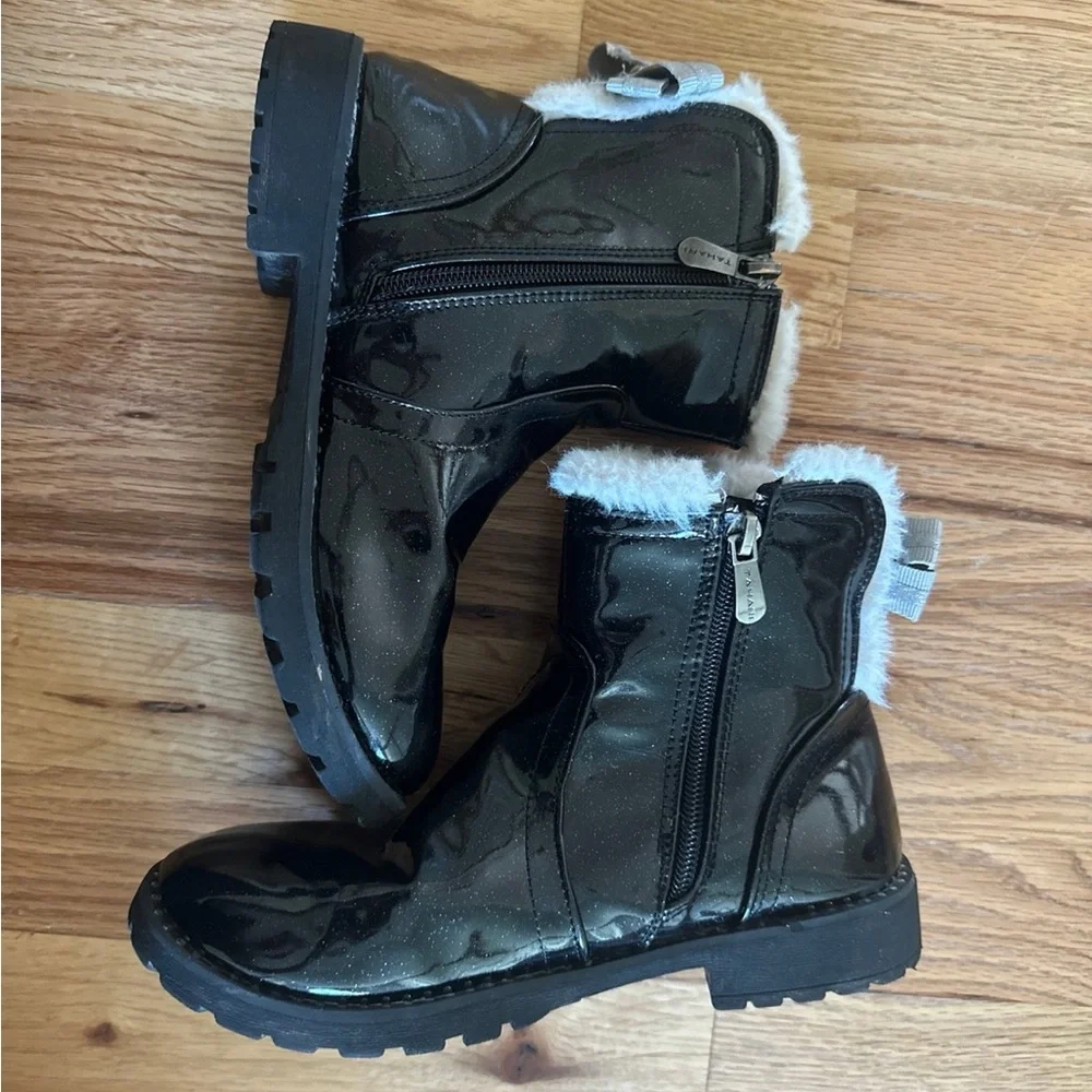 Tahari sz3 shiny sparkly black boots